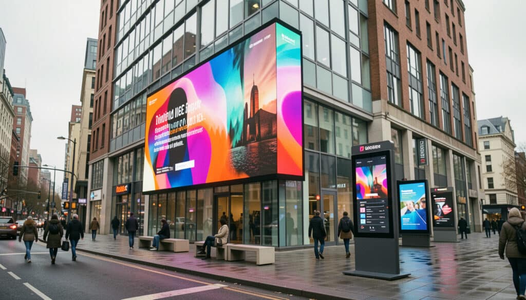 Affichage dynamique extérieur : LED, LCD et formats